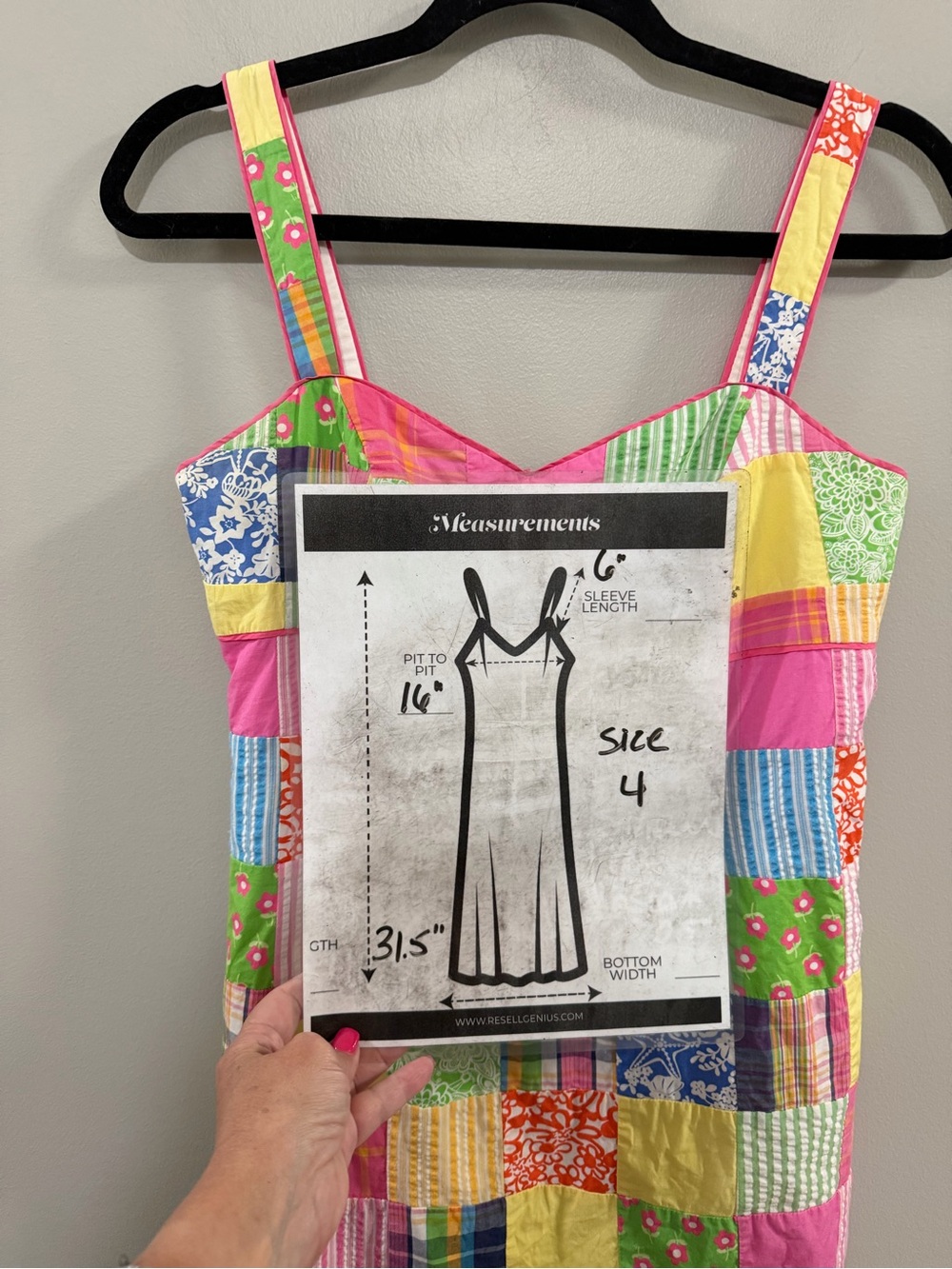 Vintage Lilly Pulitzer Annette Multicolor Patchwork Dress "Beach Chair Patch" - Picture 7 of 7